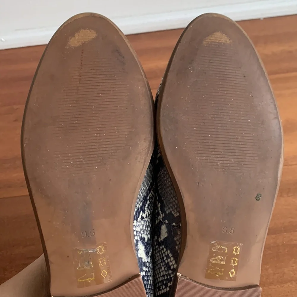 Madewell The Alex Snake Embossed Leather Loafer Black White 9.5 Business Office